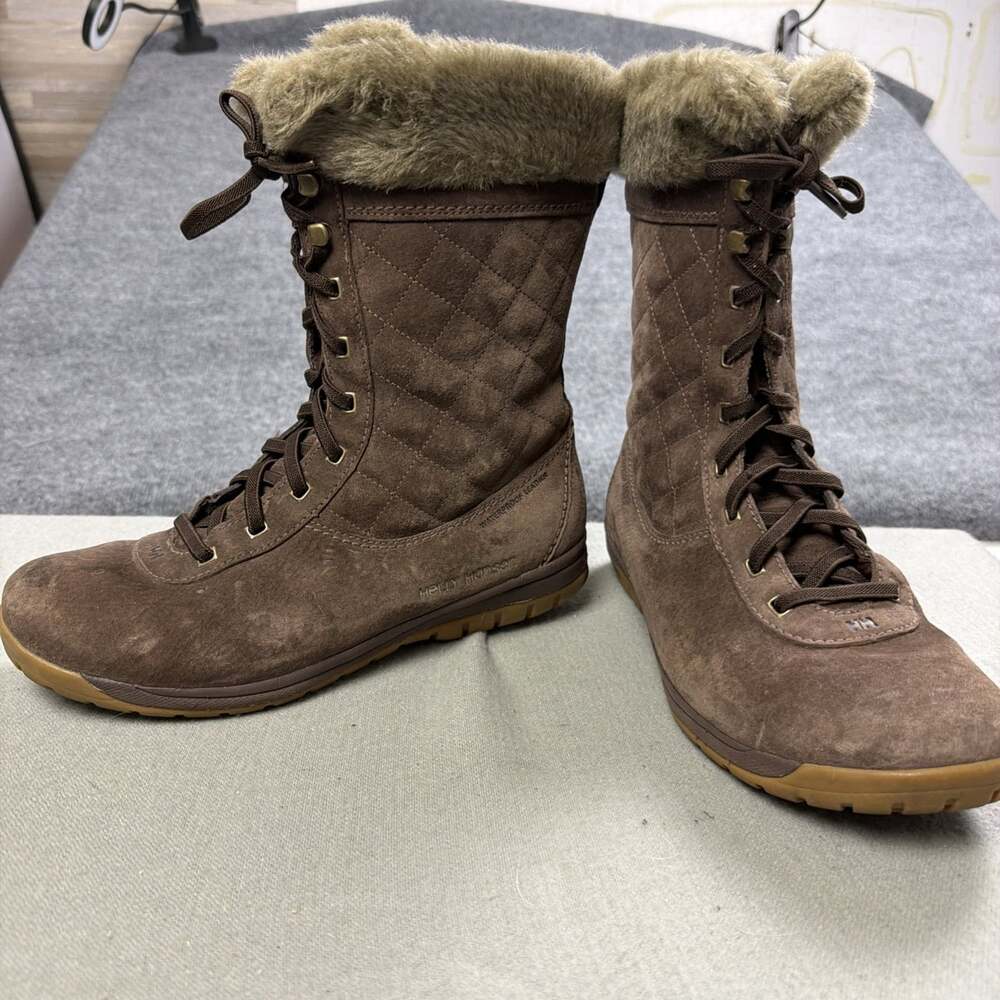Helly Hansen EIr Women Sz 8.5 Brown Waterproof Faux Fur Snow Boot